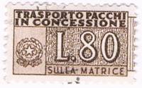 (№1960-10) Марка Италия 1960 год "Числительное", Гашеная