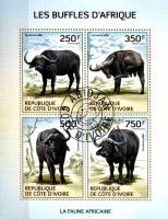 (№2014-1584) Лист марок Кот-д’Ивуар 2014 год "Африканский буйвол Syncerus caffer", Гашеный