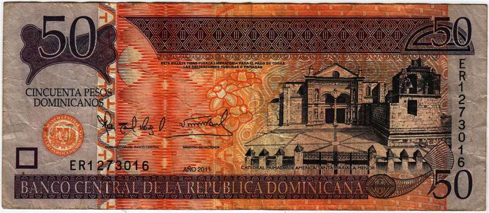 () Банкнота Доминикана 2011 год 50  &quot;&quot;   VF