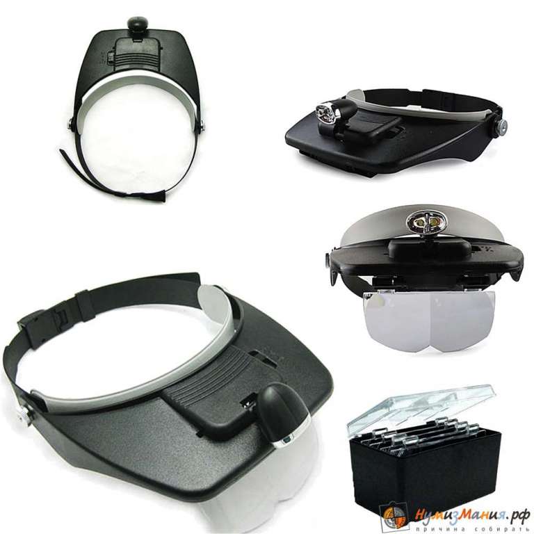 Лупа-очки MG81001-E со светодиодной подсветкой, увеличение 1,2-3,5х. Производство Китай