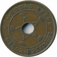 (1919) Монета Бельгийское Конго 1919 год 2 сантима   Медь  XF