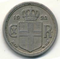 (№1922km2.1) Монета Исландия 1922 год 25 Aurar