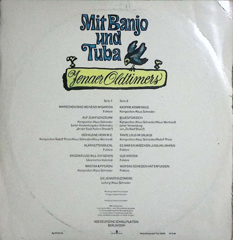 Пластинка виниловая &quot;. Mit Banjo und Tuba&quot; Amiga Stereo 300 мм. (сост. на фото)