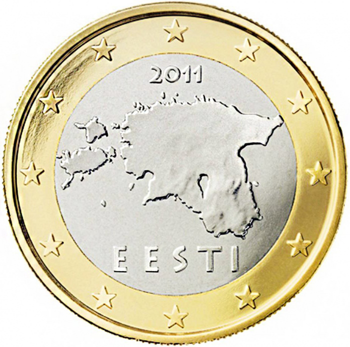 (2011) Монета Эстония 2011 год 1 евро   Биметалл  UNC