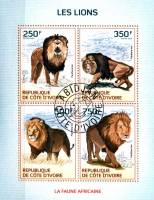 (№2014-1599) Лист марок Кот-д’Ивуар 2014 год "Лев Лев", Гашеный