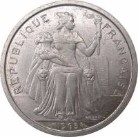 (№1965km3) Монета Французкая Полинезия 1965 год 2 Francs