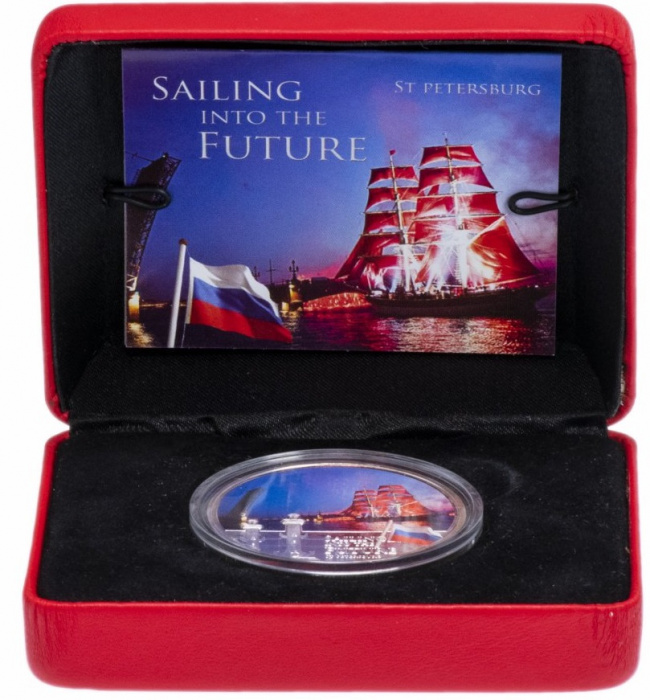(2012) Монета Остров Ниуэ 2012 год 2 доллара &quot;Алые паруса&quot;  Сертификат Серебро Ag 999  PROOF коробка