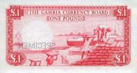 (№1965P-2s) Банкнота Гамбия 1965 год "1 Pound"