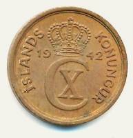 (№1940km5.2) Монета Исландия 1940 год 1 Eyrir