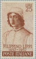 (№1957-995) Марка Италия 1957 год "Филиппино Липпи", Гашеная