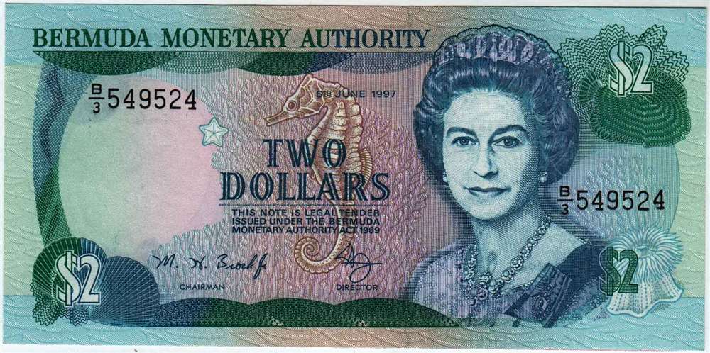 () Банкнота Бермудские острова 1997 год 2  &quot;&quot;   UNC