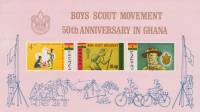 (№1967-27) Блок марок Гана 1967 год "50-й летию из Гана Золотой берег Бойскаутов", Гашеный