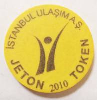 (2010) Жетон метро (скоростной трамвай) Турция Стамбул "Логотип"  Жёлтый пластик  UNC