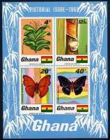 (№1968-31) Блок марок Гана 1968 год "Табачными Пункт Каучукового Дерева Кроваво-Красный Глайдер Blue