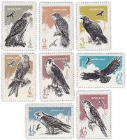 (1965-133-140) Серия Набор марок (8 шт) СССР    Хищные птицы III O