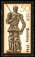 (1989-080) Марка Германия (ГДР) "Перлеберг (1546)"    Колонны Роланда II Θ