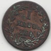 (1820) Монета Германия (Баден) 1820 год 1 крейцер   Медь  VF