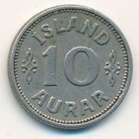 (№1922km1.1) Монета Исландия 1922 год 10 Aurar