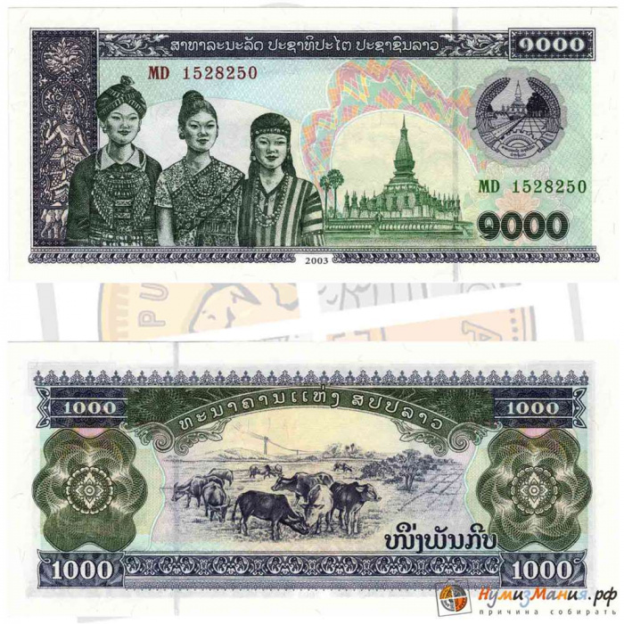 () Банкнота Лаос 2003 год 1 000  &quot;&quot;   UNC