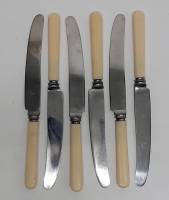 Набор ножей, 6 шт., нержавейка, длина 23 см, СССР (сост. на фото)