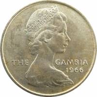(№1966km3) Монета Гамбия 1966 год 6 Pence