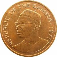 (№1971km8) Монета Гамбия 1971 год 1 Butut