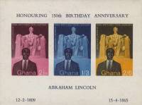 (№1959-1) Блок марок Гана 1959 год "Кваме Нкрума 19091972 Президент Линкольн Мемориал", Гашеный