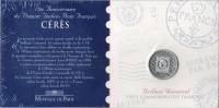 (1999) Монета Франция 1999 год 1 франк "Первая почтовая марка. 150 лет"  Серебро Ag 900  Буклет