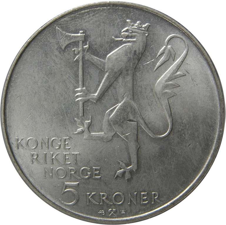 (1978) Монета Норвегия 1978 год 5 крон &quot;Армия Норвегии 350 лет&quot;  Медь-Никель  UNC