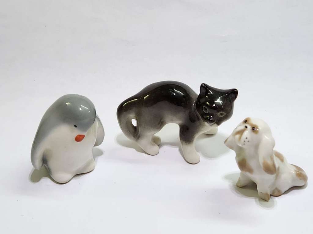 Статуэтки миниатюрные 6 шт ЛФЗ Собака Кошка Пингвин Свинья
