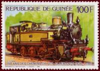 (№1986-1119) Марка из набора Республика Гвинея 1986 год "Прусские железные дороги класс Т13 паровоз 