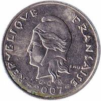 (№2006km8a) Монета Французкая Полинезия 2006 год 10 Francs (Imiddot)